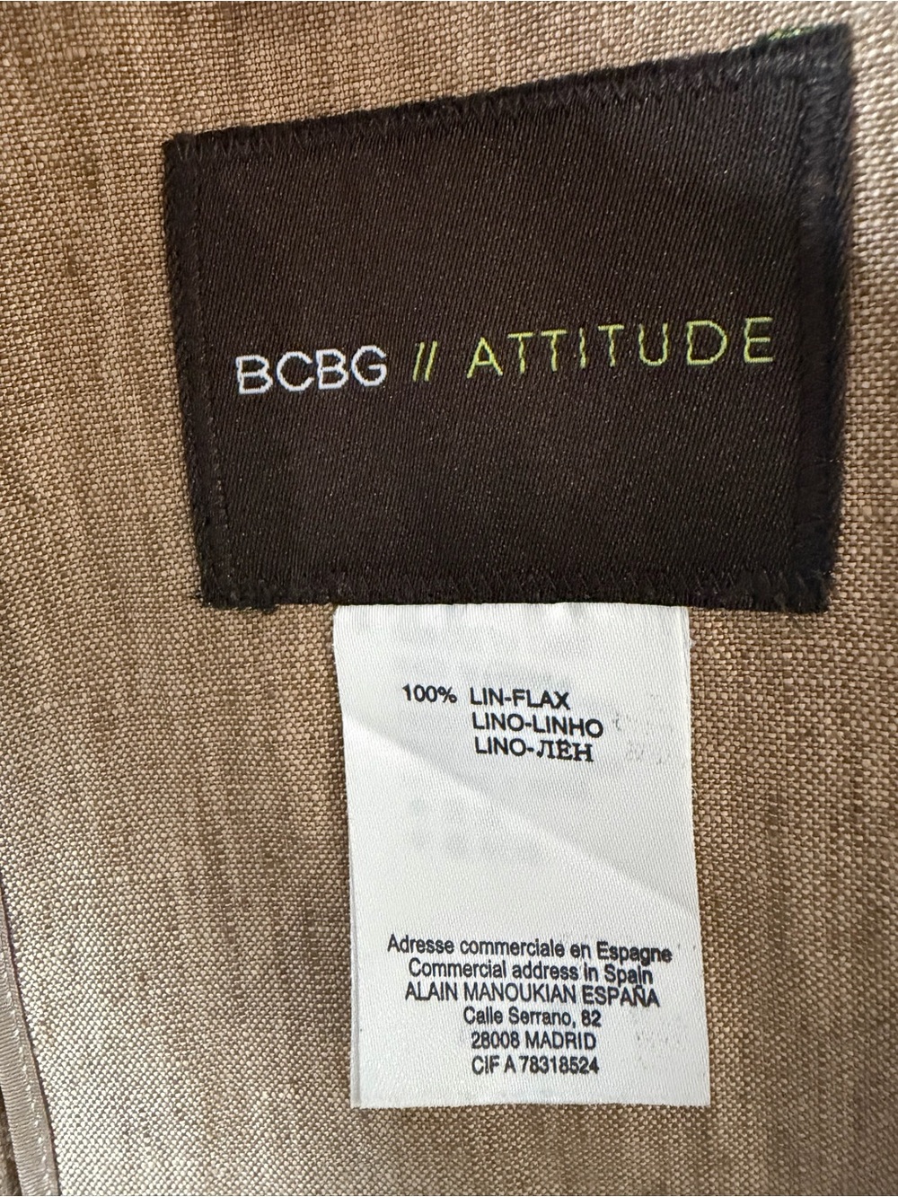 BCBG Tan Linen Sport Coat - Picture 10 of 10